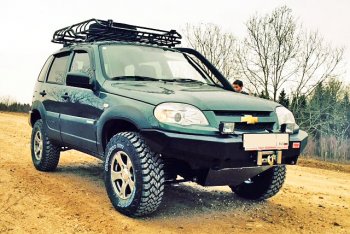 39 729 р. Бампер передний силовой РИФ Chevrolet Niva 2123 дорестайлинг (2002-2008) (Без защитной дуги)  с доставкой в г. Керчь. Увеличить фотографию 3
