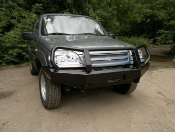 45 409 р. Бампер передний силовой РИФ  Chevrolet Niva  2123 (2002-2020), Лада 2123 (Нива Шевроле) (2002-2021) (С защитной дугой)  с доставкой в г. Керчь. Увеличить фотографию 3