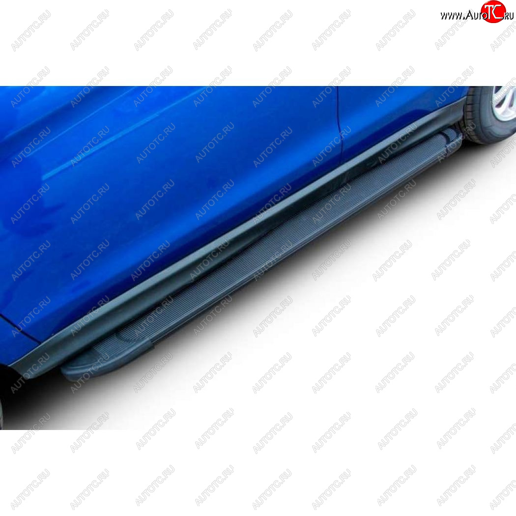 13 099 р. Пороги алюминиевые Slitkoff  Chevrolet Niva  2123 (2009-2020) рестайлинг (Optima Black )  с доставкой в г. Керчь