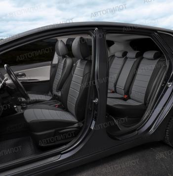 13 649 р. Чехлы на сиденья (экокожа, ЗСиС 40/60, до 2013 г.в.) Автопилот  Chevrolet Niva  2123 (2002-2020), Лада 2123 (Нива Шевроле) (2002-2020) (черный/серый)  с доставкой в г. Керчь. Увеличить фотографию 7