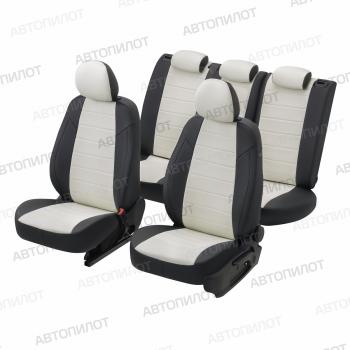 13 649 р. Чехлы на сиденья (экокожа, ЗСиС 40/60, до 2013 г.в.) Автопилот  Chevrolet Niva  2123 (2002-2020), Лада 2123 (Нива Шевроле) (2002-2020) (черный/белый)  с доставкой в г. Керчь. Увеличить фотографию 5