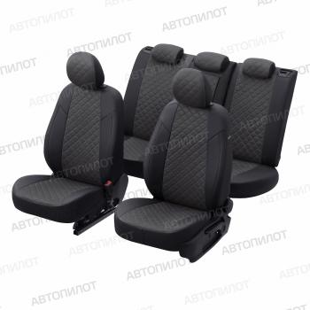 8 499 р. Чехлы на сиденья (экокожа/алькантара, ЗСиС 40/60, до 2013 г.в.) Автопилот Ромб  Chevrolet Niva  2123 (2002-2020), Лада 2123 (Нива Шевроле) (2002-2020) (черный/серый)  с доставкой в г. Керчь. Увеличить фотографию 5