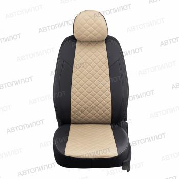 8 499 р. Чехлы на сиденья (экокожа, ЗСиС 40/60, до 2013 г.в.) Автопилот Ромб Chevrolet Niva 2123 рестайлинг (2009-2020) (черный/бежевый)  с доставкой в г. Керчь. Увеличить фотографию 2