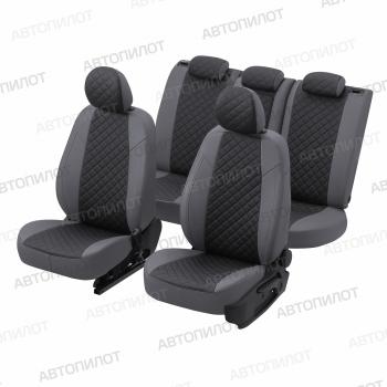 8 499 р. Чехлы на сиденья (экокожа, ЗСиС 40/60, до 2013 г.в.) Автопилот Ромб  Chevrolet Niva  2123 (2002-2020), Лада 2123 (Нива Шевроле) (2002-2020) (серый/черный)  с доставкой в г. Керчь. Увеличить фотографию 5