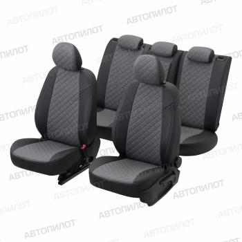 8 499 р. Чехлы на сиденья (экокожа, ЗСиС 40/60, до 2013 г.в.) Автопилот Ромб  Chevrolet Niva  2123 (2002-2020), Лада 2123 (Нива Шевроле) (2002-2020) (черный/серый)  с доставкой в г. Керчь. Увеличить фотографию 4