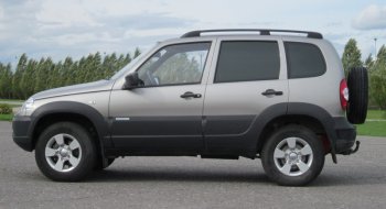 6 949 р. Рейлинги крыши АПС Chevrolet Niva 2123 рестайлинг (2009-2020) (Черные, без поперечин)  с доставкой в г. Керчь. Увеличить фотографию 2