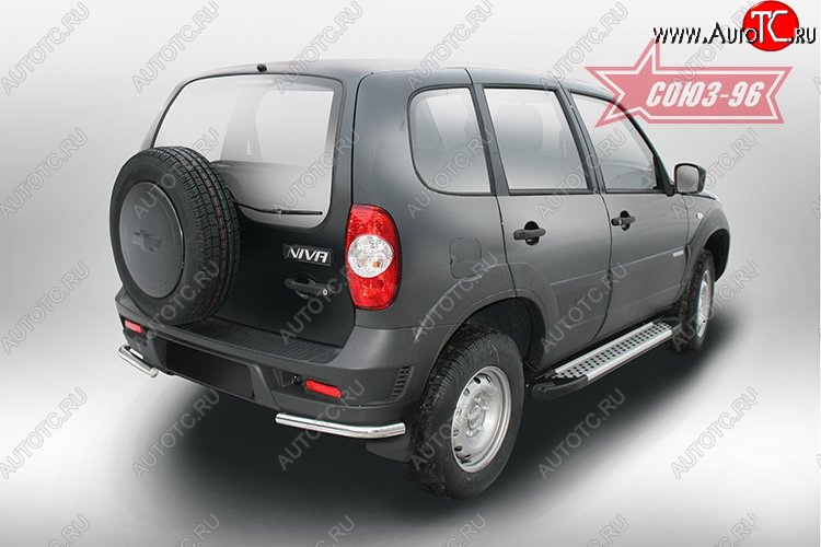 7 829 р. Защита заднего бампера из двойных боковых уголков (d42) Souz-96 Chevrolet Niva 2123 рестайлинг (2009-2020)  с доставкой в г. Керчь