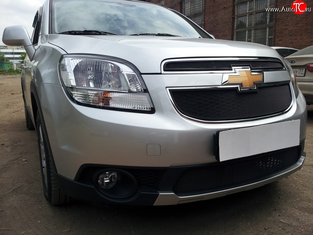 1 389 р. Сетка в решетку радиатора (верхняя) Russtal Chevrolet Orlando (2011-2018) (черная)  с доставкой в г. Керчь