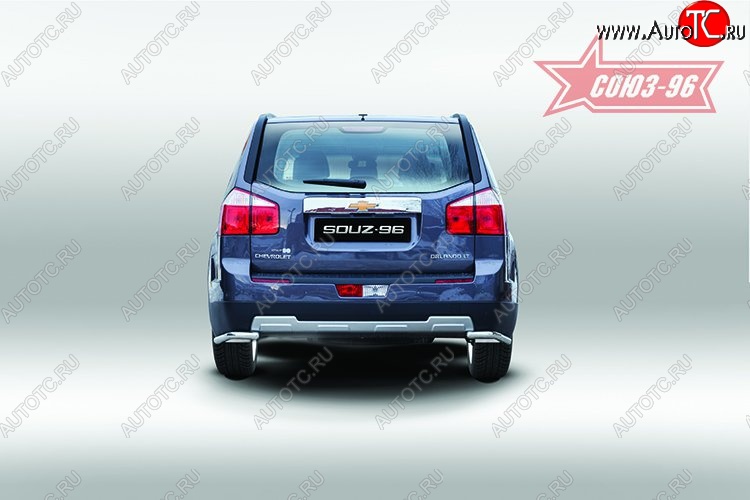 9 269 р. Защита заднего бампера из боковых уголков Souz-96 (d42) Chevrolet Orlando (2011-2018)  с доставкой в г. Керчь