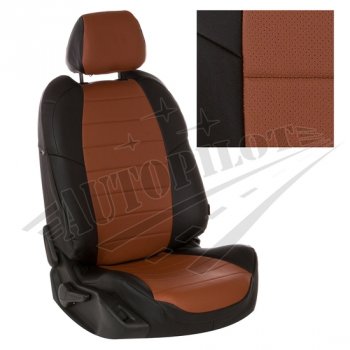Чехлы сидений AUTOPILOT Экокожа (задние спинка и сиденье 40/60) Chevrolet Spark  M300 (2010-2022) дорестайлинг, 2-ой рестайлинг (Черный + Коричневый)