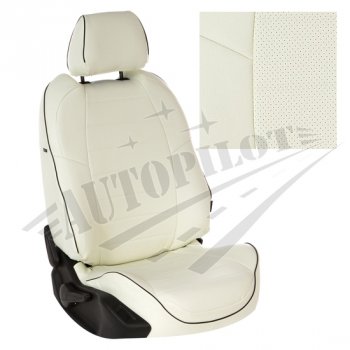 Чехлы сидений AUTOPILOT Экокожа (задние спинка и сиденье 40/60) Chevrolet Spark  M300 (2010-2022) дорестайлинг, 2-ой рестайлинг (Белый + Белый)