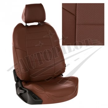 Чехлы сидений AUTOPILOT Экокожа (задние спинка и сиденье 40/60) Chevrolet Spark  M300 (2010-2022) дорестайлинг, 2-ой рестайлинг (Темно коричневый + Темно коричневый)