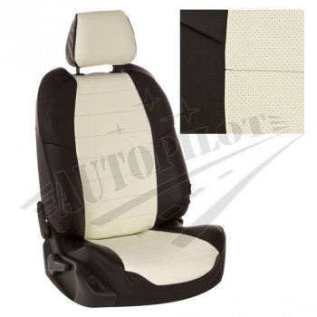 Чехлы сидений AUTOPILOT Экокожа (задние спинка и сиденье 40/60) Chevrolet Spark  M300 (2010-2022) дорестайлинг, 2-ой рестайлинг (Черный + Белый)
