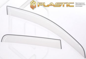 Дефлектора окон CA-Plastic Chevrolet Spark  M300 (2010-2015) дорестайлинг (Шелкография белая)