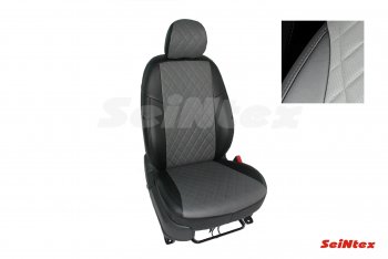 Чехлы для сидений Seintex Ромб (экокожа) Chevrolet Spark  M300 (2010-2015), Ravon R2 (2016-2025) (Цвет: черный/серый)