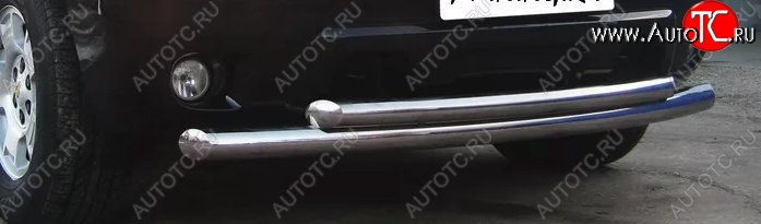 19 079 р. Защита переднего бампера двойная Souz-96 (d60/60) Chevrolet Tahoe GMT900 5 дв. (2006-2013)  с доставкой в г. Керчь