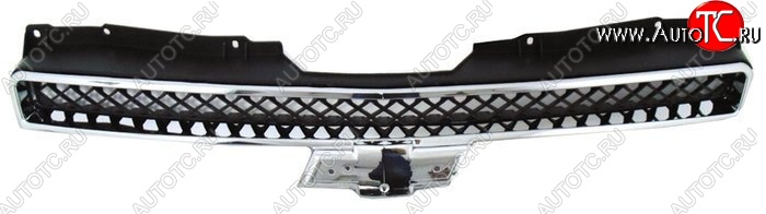 5 249 р. Решётка радиатора SAT (верхняя, хром) Chevrolet Tahoe GMT900 5 дв. (2006-2013) (Неокрашенная)  с доставкой в г. Керчь