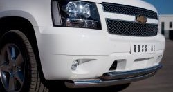 24 999 р. Защита переднего бампера (2 трубыØ76 и 42 мм, нержавейка) SLITKOFF Chevrolet Tahoe GMT900 5 дв. (2006-2013)  с доставкой в г. Керчь. Увеличить фотографию 2