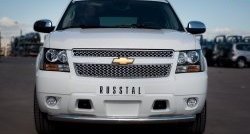 Одинарная защита переднего бампера SLITKOFF диаметром 76 мм (рестайлинг) Chevrolet Tahoe  GMT900 (2006-2013) 5 дв.