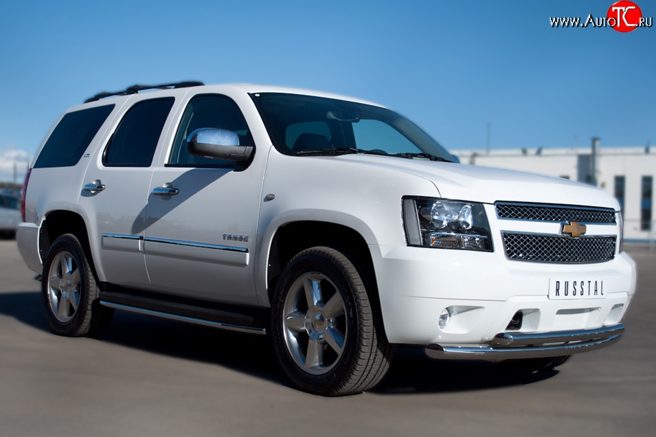 16 949 р. Защита порогов SLITKOFF из круглой трубы диаметром 42 мм (рестайлинг)  Chevrolet Tahoe  GMT900 (2006-2013) 5 дв.  с доставкой в г. Керчь