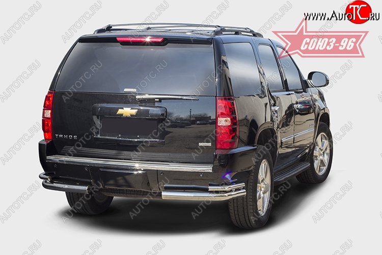 20 069 р. Защита заднего бампера из двойных боковых уголков Souz-96 (d76/42) Chevrolet Tahoe GMT900 5 дв. (2006-2013)  с доставкой в г. Керчь