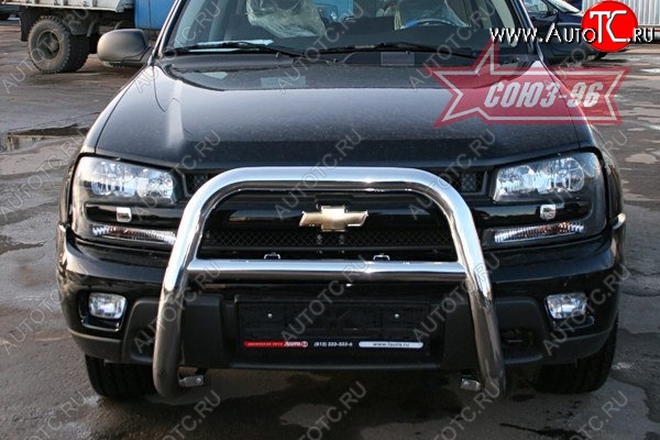 21 239 р. Защита переднего бампера Souz-96 (d76) Chevrolet Trailblazer GMT360 рестайлинг (2006-2012)  с доставкой в г. Керчь