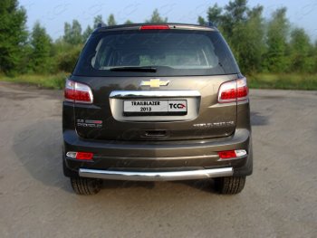 Защита заднего бампера (овальная) ТСС 75х42 мм Chevrolet Trailblazer  GM800 (2012-2020) дорестайлинг, рестайлинг