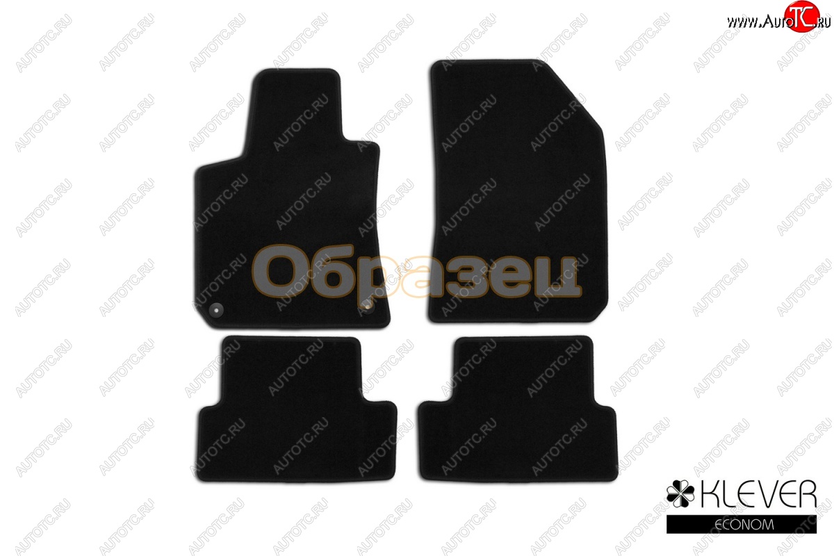 4 849 р. Коврики в салон Klever Econom (текстиль, 4 шт., без подпятника, оверлок) Chrysler 300C LX седан (2004-2011) (Черный)  с доставкой в г. Керчь