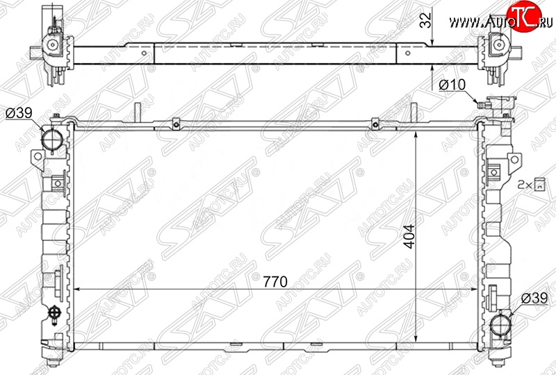 8 649 р. Радиатор двигателя SAT (пластинчатый, 3.3/3.8, МКПП/АКПП) Chrysler Voyager RG минивэн дорестайлинг (2000-2004)  с доставкой в г. Керчь