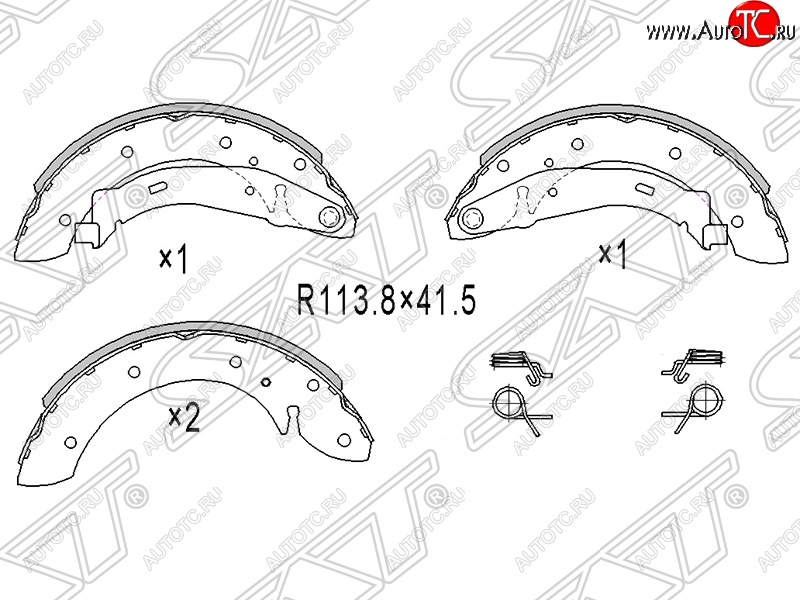 1 599 р. Колодки тормозные SAT (задние, барабанные)  Peugeot Partner  B9 (2008-2015) дорестайлинг, 1-ый рестайлинг  с доставкой в г. Керчь