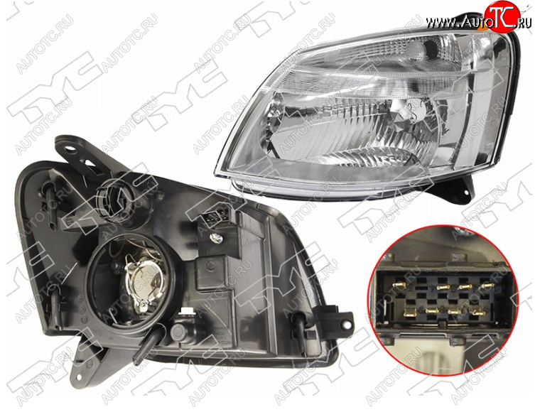 10 799 р. Левая фара передняя TYC (электрокорректор)  CITROEN Berlingo  M59 (2002-2012), Peugeot Partner ( M49/M59,  B9) (2002-2012)  с доставкой в г. Керчь