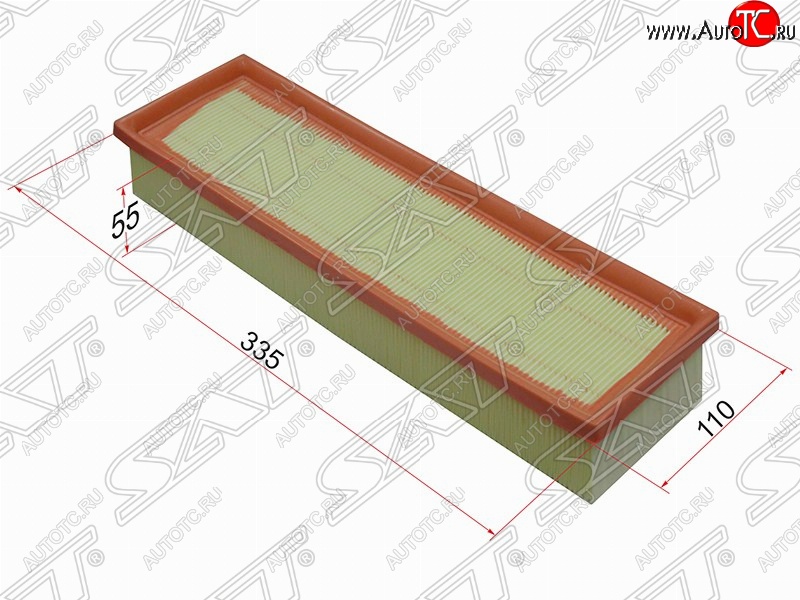231 р. Фильтр воздушный двигателя SAT (335х110х55 mm)  CITROEN Berlingo  M59 (2002-2012), CITROEN C2 (2003-2009), CITROEN C3  FC/FN (2002-2009), Peugeot 1007 (2004-2009), Peugeot 207 ( WK,  WA,  WC) (2006-2012), Peugeot Partner  M49/M59 (1997-2002)  с доставкой в г. Керчь