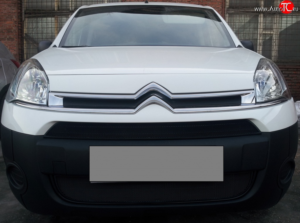 2 759 р. Сетка на бампер (рестайлинг) Russtal (черная) CITROEN Berlingo B9 дорестайлинг (2008-2016)  с доставкой в г. Керчь