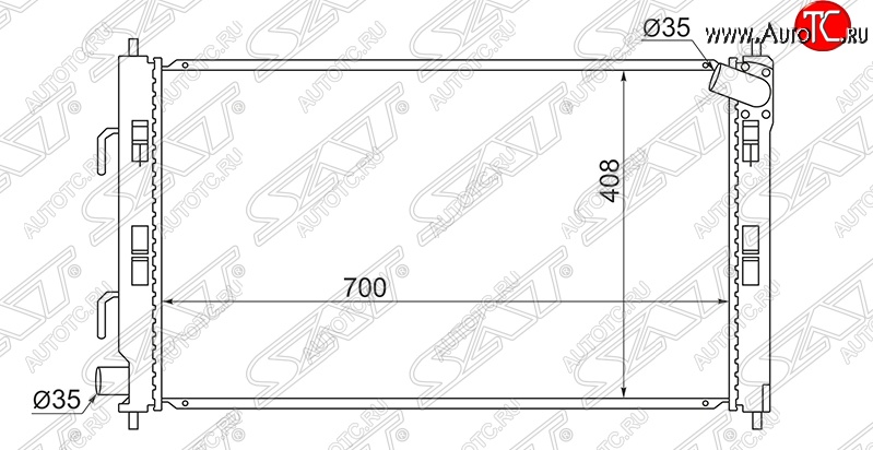 5 399 р. Радиатор двигателя SAT (пластинчатый, 1.6 / 1.5, АКПП) Mitsubishi RVR 3  дорестайлинг (2010-2012)  с доставкой в г. Керчь