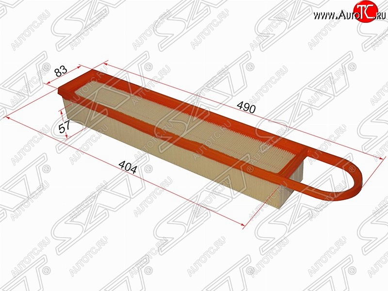 359 р. Фильтр воздушный двигателя SAT (490/404х83х57 mm)  CITROEN C3  дорестайлинг (2009-2015), CITROEN C4  B7 (2011-2018), CITROEN DS3  PF1 (2009-2016), Peugeot 207 ( WK,  WA,  WC) (2006-2012), Peugeot 3008 (2013-2017), Peugeot 308  T7 (2007-2014)  с доставкой в г. Керчь