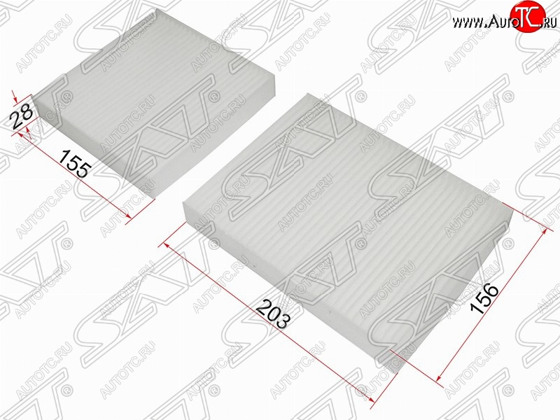 265 р. Фильтр салонный SAT (комплект, 155х156х28/203x156x28 mm)  CITROEN C3  дорестайлинг (2009-2015), CITROEN DS3  PF1 (2009-2016), Peugeot 2008 (2013-2019), Peugeot 207 ( WK,  WA,  WC) (2006-2012), Peugeot 208  1 (2012-2019)  с доставкой в г. Керчь