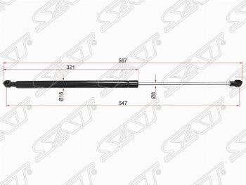 Упор крышки багажника SAT (газовый) CITROEN C3 Picasso  дорестайлинг (2008-2012)