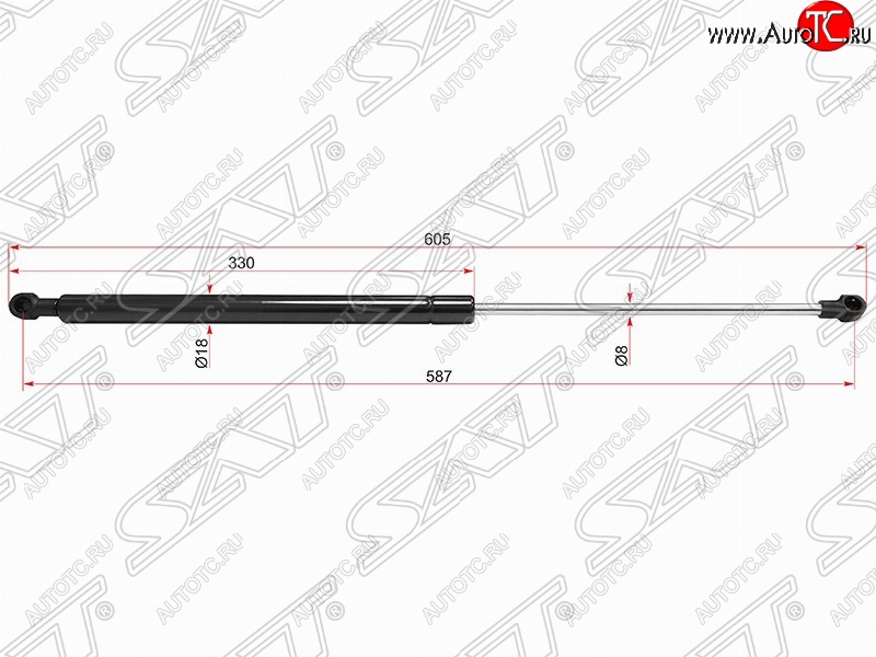 599 р. Упор крышки багажника SAT (газовый)  CITROEN C4 Grand Picasso - C4 picasso  UD  с доставкой в г. Керчь