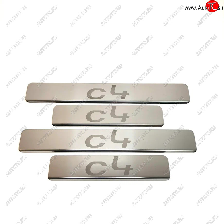 2 179 р. Накладки порожков салона INOX  CITROEN C4  B7 (2011-2022) хэтчбэк 5 дв., седан дорестайлинг, седан рестайлинг (Нержавеющая сталь)  с доставкой в г. Керчь