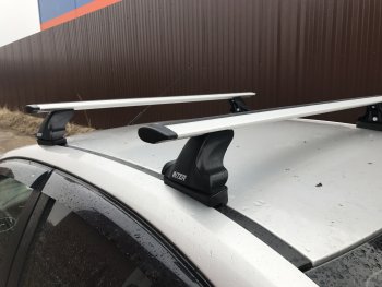 5 299 р. Багажник на крышу Inter (в штатные крепления)  CITROEN C4 aircross (2012-2017), Mitsubishi ASX (2010-2025), Peugeot 307 ( универсал,  хэтчбэк 3 дв.,  хэтчбэк 5 дв.) (2001-2008), Peugeot 4008 (2012-2025) (Алюминиевые поперечины Крыло, 130 см)  с доставкой в г. Керчь. Увеличить фотографию 2