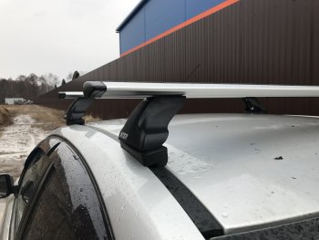 5 299 р. Багажник на крышу Inter (в штатные крепления)  CITROEN C4 aircross (2012-2017), Mitsubishi ASX (2010-2025), Peugeot 307 ( универсал,  хэтчбэк 3 дв.,  хэтчбэк 5 дв.) (2001-2008), Peugeot 4008 (2012-2025) (Алюминиевые поперечины Крыло, 130 см)  с доставкой в г. Керчь. Увеличить фотографию 3