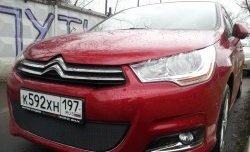 1 469 р. Сетка на бампер (хетчбек) Russtal (черная) CITROEN C4 B7 хэтчбэк 5 дв. (2011-2018)  с доставкой в г. Керчь. Увеличить фотографию 3