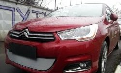 1 539 р. Сетка на бампер (хетчбек) Russtal (хром) CITROEN C4 B7 хэтчбэк 5 дв. (2011-2018)  с доставкой в г. Керчь. Увеличить фотографию 4