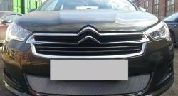 1 539 р. Сетка на бампер (седан) Russtal (хром) CITROEN C4 B7 хэтчбэк 5 дв. (2011-2018)  с доставкой в г. Керчь. Увеличить фотографию 3