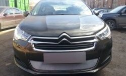 1 539 р. Сетка на бампер (седан) Russtal (хром) CITROEN C4 B7 хэтчбэк 5 дв. (2011-2018)  с доставкой в г. Керчь. Увеличить фотографию 4