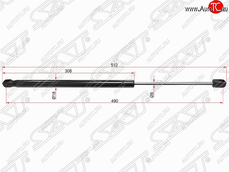 599 р. Упор крышки багажника SAT (газовый)  CITROEN C4 (2008-2011)  рестайлинг, хэтчбэк 3 дв.,  рестайлинг, хэтчбэк 5 дв.  с доставкой в г. Керчь