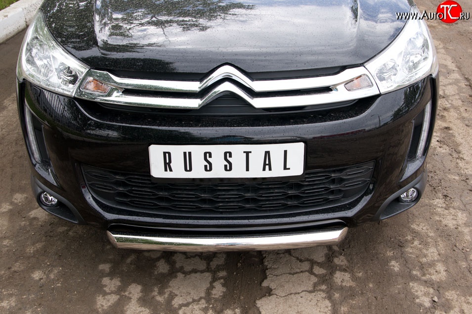 14 499 р. Одинарная защита переднего бампера диаметром 63 мм SLITKOFF  CITROEN C4 aircross (2012-2017)  с доставкой в г. Керчь