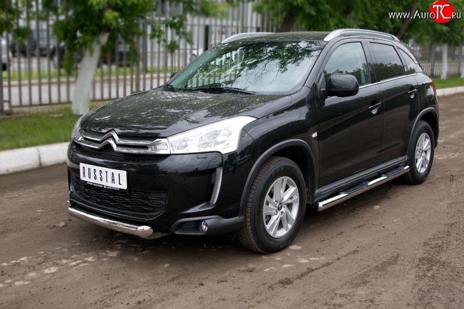 15 349 р. Одинарная защита переднего бампера диаметром 76 мм SLITKOFF  CITROEN C4 aircross (2012-2017)  с доставкой в г. Керчь