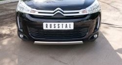 12 999 р. Защита переднего бампера (Ø75х42 мм, нержавейка) Russtal CITROEN C4 aircross (2012-2017)  с доставкой в г. Керчь. Увеличить фотографию 2