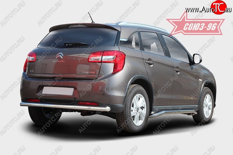 10 520 р. Защита заднего бампера Souz-96 (d60) CITROEN C4 aircross (2012-2017)  с доставкой в г. Керчь